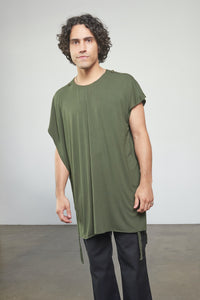 Convertible Long Shirt - Olive Green - Front