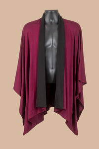 Kimono Jacket in 2 Tone Burgundy (black collar)