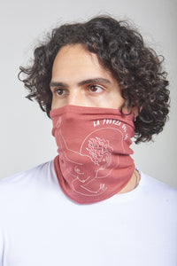 Fuerza Del Sol Brick Red Mono - Double Layered - Mask