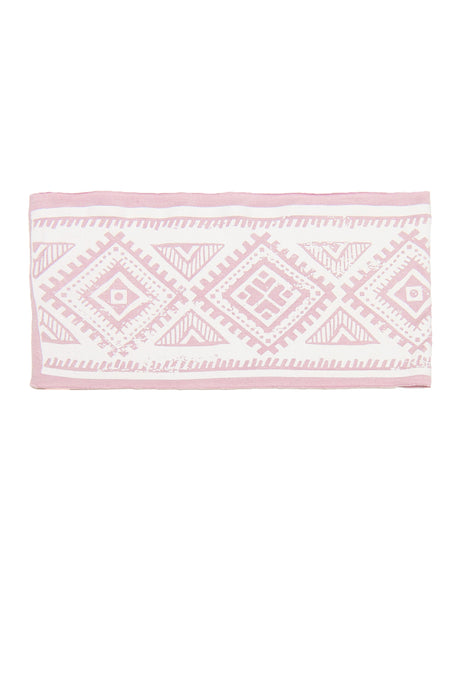 Baja style print tribal road trip headband for kids girls boys in dusty lavender with white pink