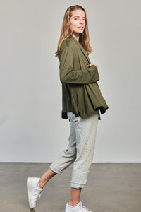 Cardigan Wrap - Olive Green - Small - Side