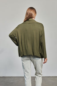 Cardigan Wrap - Olive Green - Small - Back