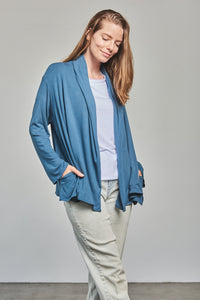Cardigan Wrap - Titanium Blue - Small - Front