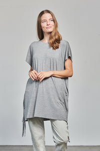 Convertible Long Shirt - Light Gray - Front