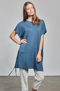 Convertible Long Shirt - Titanium Blue - Front
