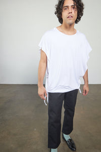 Convertible Long Shirt - White - The Loose Fit Tie