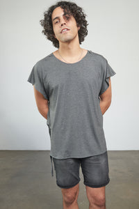 Convertible Short Shirt - Stone Gray - Front