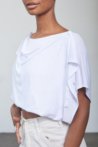 Convertible Short Shirt - White - The Fold Tie