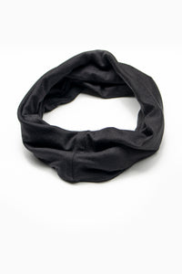 Double Layer Multi Use Headband/Face Mask - Pitch Black Mono