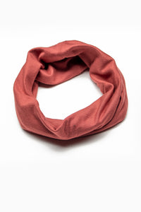Double Layer Multi Use Headband/Face Mask - Brick Red Mono