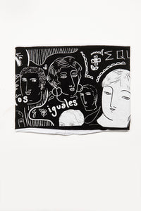 Double Layer Multi Use Headband/Face Mask - Print & Reversible - Equality Pitch Black & White