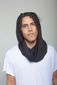 Infinity Scarf - Pitch Black - Hooded Wrap