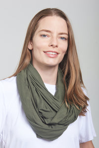 Infinity Scarf - Olive Green - Wrapped