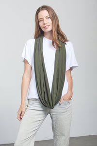 Infinity Scarf - Olive Green - Open