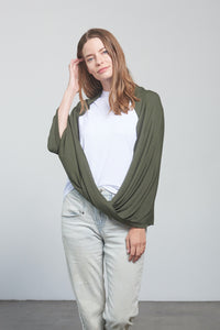 Infinity Scarf - Olive Green - Shawl/Shrug
