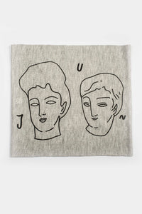 Juntos Print Multi Use Headband/Face Mask in Light Gray Side 1