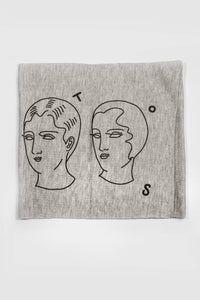 Juntos Print Multi Use Headband/Face Mask in Light Gray Side 2