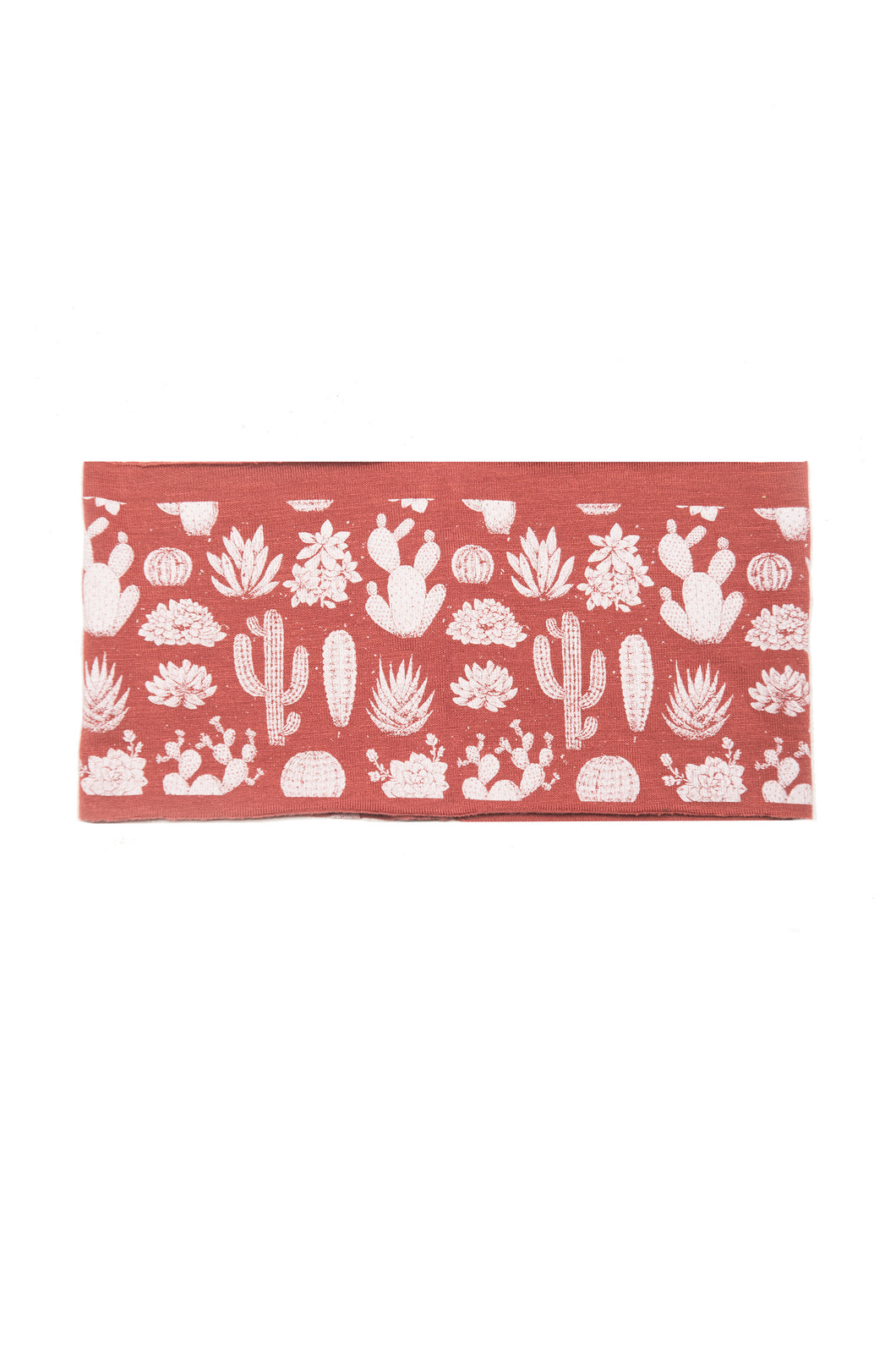 Kids Desert Print Multi Use Headband/Mask in Brick Red