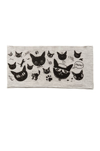 Kids Gatos Print Multi Use Headband/Mask by Deux Goods in Light Gray