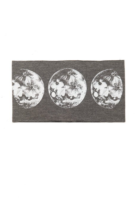 Kids Moon Phase Print Multi Use Headband/Mask in Stone Gray