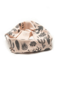 Kids Desert Print Multi Use Headband/Mask in Sand - rolled up