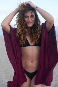 Kimono Jacket in 2 Tone Burgundy