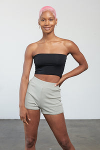 Super Soft Tube Top - Pitch Black - Front