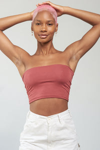 Super Soft Tube Top - Brick Red - Front