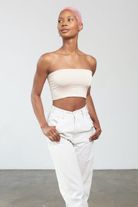 Super Soft Tube Top - Sand - Front